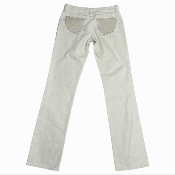 Anthropologie Paper Denim & Cloth ivory low rise straight leg jeans size 6 28 - Picture 2 of 11